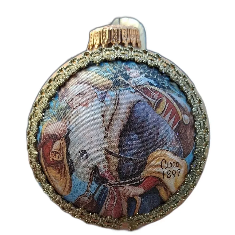 Christmas By Krebs Santa on Silk 1897 Buller Clos Ornament in Original Box